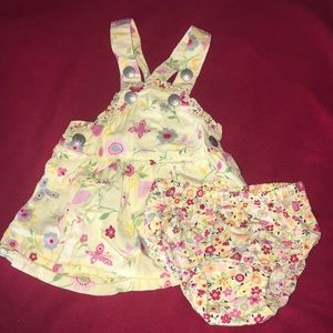 Vintage floral overall dress 2 piece